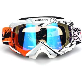 Motorcycle Motocross Goggles ATV Racing Goggles Dirt Bike Tactical Riding Motorbike Goggle Glasses, Bendable Windproof Dustproof Scratch Resistant Protective Safety Glasses (Pink)