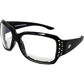 Birdz Eyewear LadyBird Womens Fashion Padded Motorcycle Sunglasses Riding Glasses w/Rhinestones Black