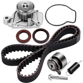Scitoo Timing Belt Water Pump Gaket Tensioner Kits Fits 2001-2005 for Honda Civic GX DX LX VP EX HX 1.7L D17A1 D17A2 D17A6 D17A7 VTEC