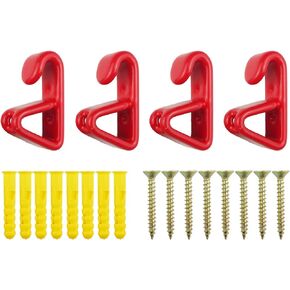 WHEEL CONNECT Wheel Display Hooks, for Hanging Rims on The Wall. Made of Solid Steel with Soft Plastic Coated. Accessories Included. Standard Size. Pack of 4.