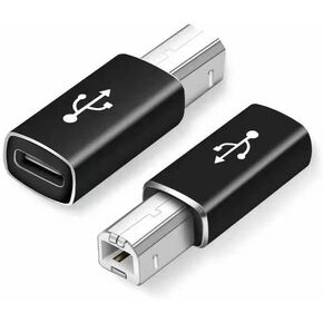 LBSC USB B to USB C Connector (2 Pack) Midi Male to Type C Female Adapter for Synthesizer & Workstation Keyboards Midi Controller Studio Synth Piano Printer Music Equipment