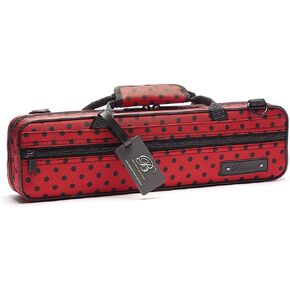 Beaumont "Ladybird" Flute Case With Shoulder Strap - C-Foot Flute Hard Case Cover - Lightweight Canvas C Case for Yamaha, Jupiter, Trevor James Flute Instrument Case