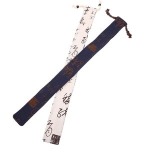 2pcs Bamboo Flute Protection Bag Native American Flute Organizer Bag Flute Bag Carry Bag Music Accessories Wind Music Instrument Storage Pouch Cotton Linen Wind Instrument Thicken