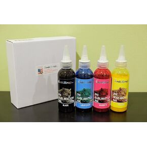 INKXPRO 4X100ML Sublimation Ink Refill for Epson WF2830 2850 2860 3720 XP-4100 4105 XP-430 440 446 WF 7710 7720 7210 Printers Heat Press Transfer on Mugs Plates Polyester Shirts etc (Cyan)