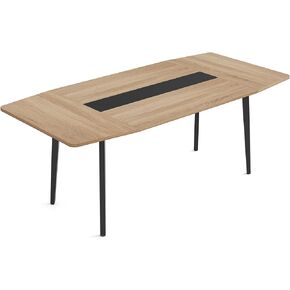 LITTLE TREE 6 FT Conference Room Table, 70.86L x 35.43W x 29.52H Inches Boat Shaped Meeting Seminar Boardroom Table