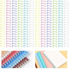 30Pcs Metal Double Loop Binding Wires Double Spiral Binding Ring Coil, 9/16" 23 Holes, 2:1 Pitch Cinch Binding Machine Wire for Teacher Student Document Notebook File Making (Iridescence)
