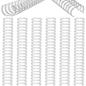 Zonon 6 Pieces Binding Wire Twin Loop Wire Binding Spines Double Loop Binding Wire 1 Inch Cinch Wire Binding Diameter 23 Holes for Teacher Student Document Notebook Making