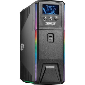 Tripp Lite Pure Sine Wave Gaming UPS Battery Backup, 600VA 360W 120V, Detachable LCD, Automatic Voltage Regulation, USB, RGB LED Lights, 3-Year Warranty & $250K Insurance (SMART600PSGLCD)