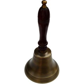 جرس مدرسة INsideOUT كبير من النحاس الصلب مع مقبض خشبي ~ جرس المدرسة in Kuwait