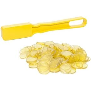 SmallToys Magnetic Bingo Wand with 100 Plastic 3/4 Inch Size Magnetic Chips - Yellow Wand is 7.5 Inch Size