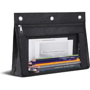 YoeeJob Pencil Pouch for 3 Ring Binder with 1.5 inch Expandable Capacity, Large Zipper Pencil Case, Binder Pouch for School Office Home