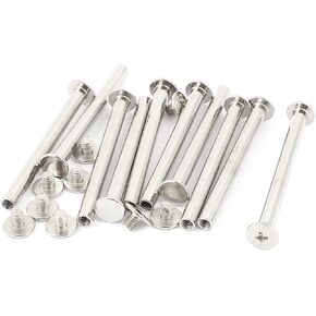 uxcell Screw Post Female 5x55mm Belt Buckle Binding Bolts Leather Fastener 10 Sets