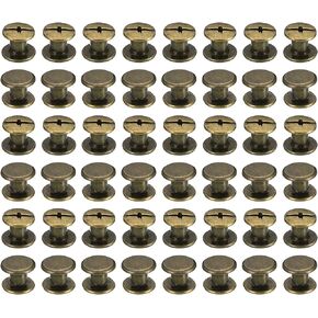 patikil 50 مجموعات مسامير شيكاغو، M5x8mm شيكاغو مسامير فيليبس ملزمة آخر المسمار البراغي الجلدية المسامير السحابات موصلات الصلب لحزام الجلد ألبومات الصور القصاصات، البني