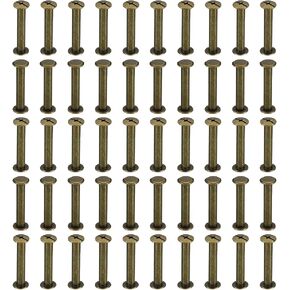 patikil 50 مجموعات مسامير شيكاغو، M5x8mm شيكاغو مسامير فيليبس ملزمة آخر المسمار البراغي الجلدية المسامير السحابات موصلات الصلب لحزام الجلد ألبومات الصور القصاصات، البني in Kuwait
