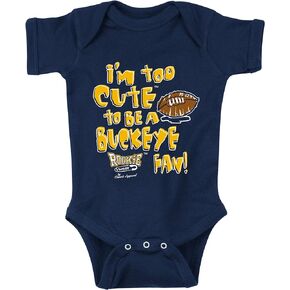 Smack Apparel Michigan Football Fans. Too Cute (Anti-Ohio State) Navy Onesie or Toddler Tee (NB-4T)