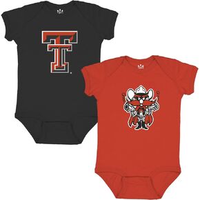 NCAA Bodysuit 2 Pack Short Sleeve-100% Cotton-Infant Sizes 0-3M 6M 12M 18M