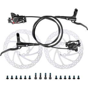 IKUOS Oil Brake Mountain Bike Brake Dual Piston One Piece Cylinder Oil Pressure Disc Brake Set MT500(Left Back Right Front)