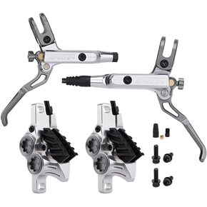 BUCKLOS IIIPRO MTB 4 Pistons Hydraulic Disc Brake Set Front 800mm and Rear 1550mm with Ceramic Brake Pad for Mountain Bike(Pre-Bled)…