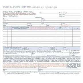 Adams Bill of Lading Short Form, 8.5 X 7.5 Inches, 3-part, 50-forms, White (9013)