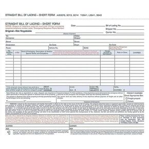 Adams Bill of Lading Short Form, 8-1/2 x 7-7/16 Inches, White, 3-Part, 250-Count (B3876)