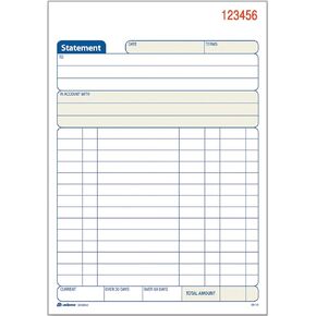 Tops Adams Statement Book, 2-Part Carbonless, White/Canary, 5-9/16 x 8-7/16 Inches, 50 Sets, 3/Pack (DC5812-3)