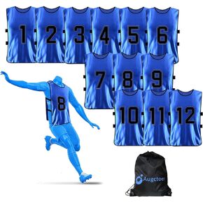Augctoer Scrimmage Vest Sports Pinnies,Practice Vests,Team Practice Jerseys, Training Pennies for Sports Youth Adult