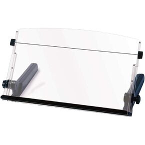 3M Adjustable Document Copy Holder, In-line with Monitor Minimizing Head and Neck Movement, 300 Sheet Capacity Holds Sheets to Books, Elastic Line Guide Keeps Pages Open, 18" Wide, Black (DH640)