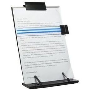 JDYYICZ Black metal desktop document book holder with 7 adjustable positions