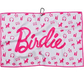 Shanker Golf - Birdie Pink Golf Towel - Funny Golf Towel Microfiber Waffle Womens Golf Towel - Funny Joke Logo - Perfect Golf Gift for Women - Ladies Golf Accessories