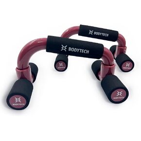 BODYTECH Push up Bars Strength Training with Foam Grip & Non-Slip handling. Load Capacity 220 lbs. Push Up Stands Handle for Floor Workouts