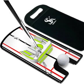 Golf Putting Mirror w/Upgraded Carry Bag | Golf Swing Trainer for Enhanced Putting Practice | Golf Trainer Putting Aid to use w/Golf Putting Mat & Golf Training Putters