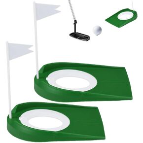 joaoxoko Putting Green Indoor Set, 2 Pack Golf Putting Cup with Flag Golf Putting Practice Training Aids Indoor Outdoor Golf Putting Hole Putter Regulation Cup for Office Practice