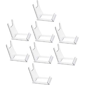 BESTOYARD 8pcs Tray Rack Transparent Bowl Display Easel Rack Metal Bracket Photo Holder Decorative Plate Stand Metal Stand Plate Display Stand Bowls Display Stand Storage Table Frame Plastic