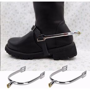 Horse Spurs Zinc Alloy Spurs English Style Roping Spurs with Rotatable Copper Rowel, Riding Horse Accessory