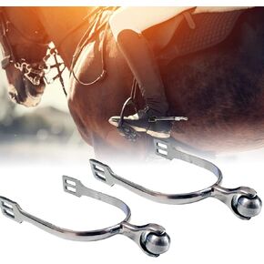 Kakalote A Pair Horse Spurs Stainless Steel Spurs with Roller Ball for Men Women Rider(Size:Women Horse Spurs)