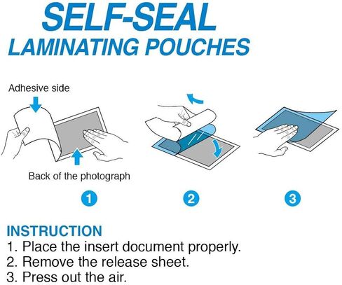 أكياس تصفيح ذاتية الغلق من Everest، أكياس تصفيح مقاومة للماء، لاصق دائم، 9 × 12 بوصة، 25 ورقة، سمك 10 ميل، حجم حرف بلمسة نهائية لامعة، لا حاجة إلى آلة تصفيح in Kuwait