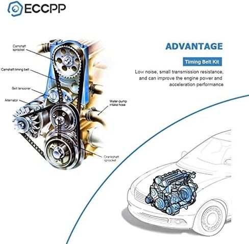 ECCPP Timing Belt Water Pump Kit Fits 1995-2001 for Mazda for ford 2.3L 2.5L SOHC 8v VIN A Cu. 140 in Saudi Arabia