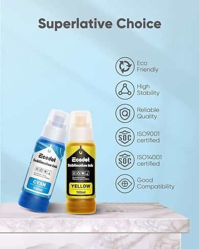 400 مل حبر التسامي الملء التلقائي للطابعة النافثة للحبر EcoTank ET-2720 ET-2760 ET-3760 ET-4700 ET-7710 ET-15000 ET-2803 ET2800 نقل الضغط الحراري على كوب تي شيرت in Kuwait