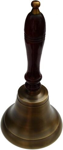 جرس مدرسة INsideOUT كبير من النحاس الصلب مع مقبض خشبي ~ جرس المدرسة in Kuwait