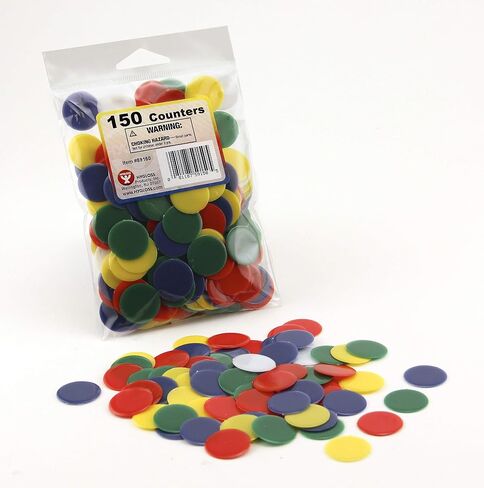 Hygloss Products, Inc 100 قطعة من رقائق البلاستيك الملونة من لوازم البنغو للعد، ورموز الألعاب، وأقلام التحديد الشفافة، بقطر 7/8 بوصة، 100 قطعة in Saudi Arabia