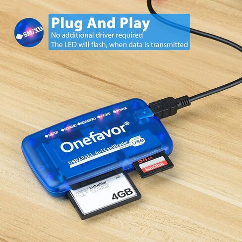كاتب قارئ بطاقات الوسائط الذكية، محول USB عالمي متعدد البطاقات الكل في 1، محور نحيف لقراءة الوسائط الذكية SD، XD، CF، MMC، MS Pro Duo، قارئ بطاقات ذاكرة فلاش الكاميرا لنظام التشغيل Windows، Mac، Linux in Kuwait