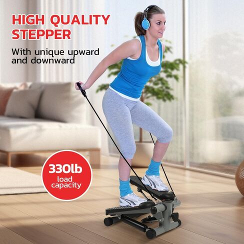 Mini Step Exercise Stepper with LCD Display, Step Machine with Removable Resistance Band Anti -Slip Foot Pedal in Saudi Arabia