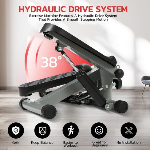 Mini Step Exercise Stepper with LCD Display, Step Machine with Removable Resistance Band Anti -Slip Foot Pedal in Saudi Arabia