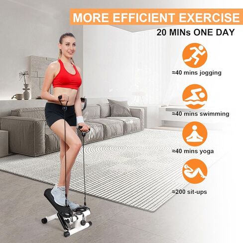JUMPMKT Steppers for Exercise, Mini Stepper with LCD Monitor & Resistance Bands, Gym Fitness Stair Stepper for Home Workout, Legs Arm Full Body Training in Kuwait