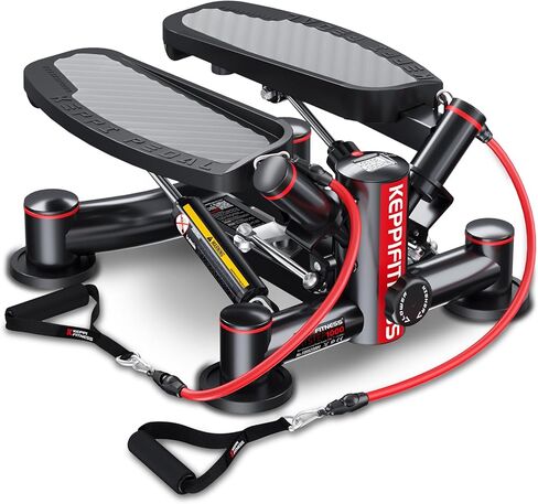 KeppiFitness Steppers for Exercise at Home, Stair Stepper with Resistance Bands, 400LB Capacity Stepper Machine, Advanced Type Twist Stepper for Cardio Workout Leg Training Hip Extension in Kuwait