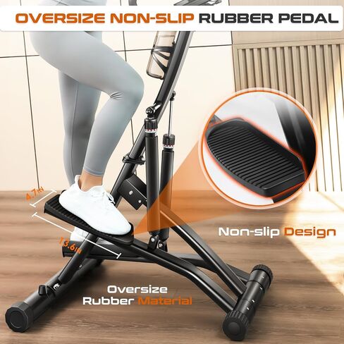 جهاز إيقاع الجسم للتمرين في المنزل، جهاز درج كهربائي لتدريب القلب والتسلق، جهاز درج للياقة البدنية الهيدروليكي مع 12 أسطوانة هيدروليكية، شاشة LCD كبيرة، مقود كبير. in Kuwait