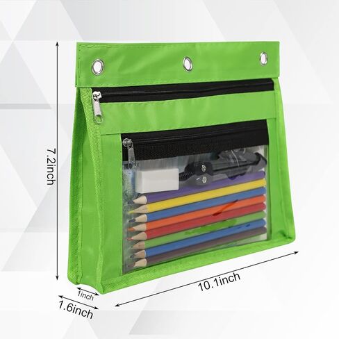 YoeeJob 6 Pack 1 Inch Expandable Zipper Pencil Pouches with Clear Window for 3 Ring Binder, Suitable for School & Office (6, Blue) in Saudi Arabia