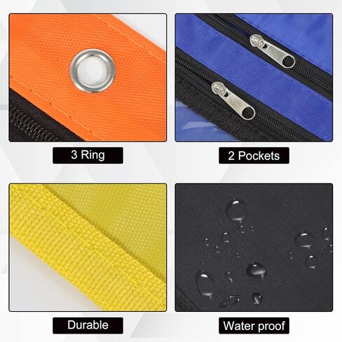 YoeeJob 6 Pack 1 Inch Expandable Zipper Pencil Pouches with Clear Window for 3 Ring Binder, Suitable for School & Office (6, Blue) in Saudi Arabia