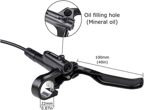 مجموعة فرامل قرص هيدروليكي BUCKLOS Shimano MT200 MTB، أمامي يسار 800 مم خلفي يمين 1550 مم رافعات فرامل هيدروليكية للدراجة الجبلية مع فرجار عالمي هو/PM لمسار MTB XC، دراجة إلكترونية، دراجة سمينة 1 in Saudi Arabia