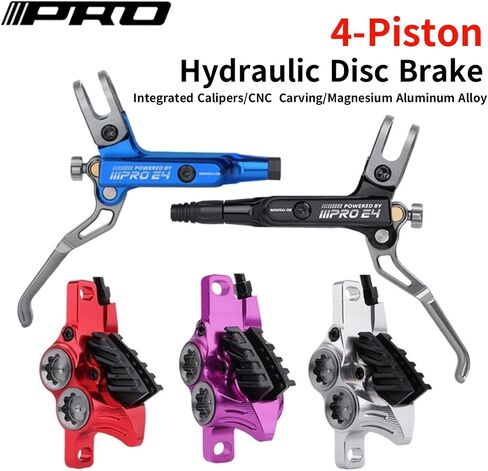 مجموعة فرامل قرصية هيدروليكية BUCKLOS IIIPRO MTB 4 مكابس أمامية 800 مم وخلفية 1550 مم مع وسادة فرامل سيراميك للدراجات الجبلية (مسبقة النزف)... in Kuwait